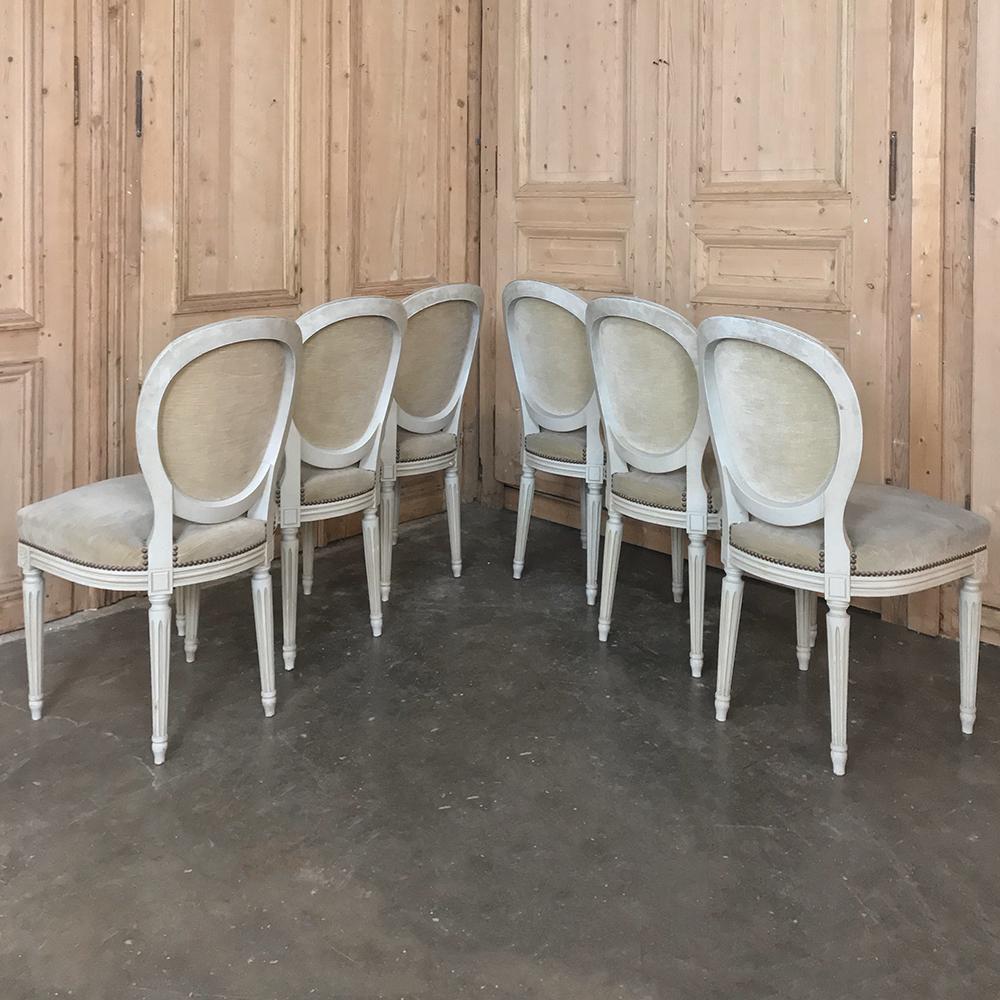 Set of 6 Antique French Louis XVI Dining Chairs 9