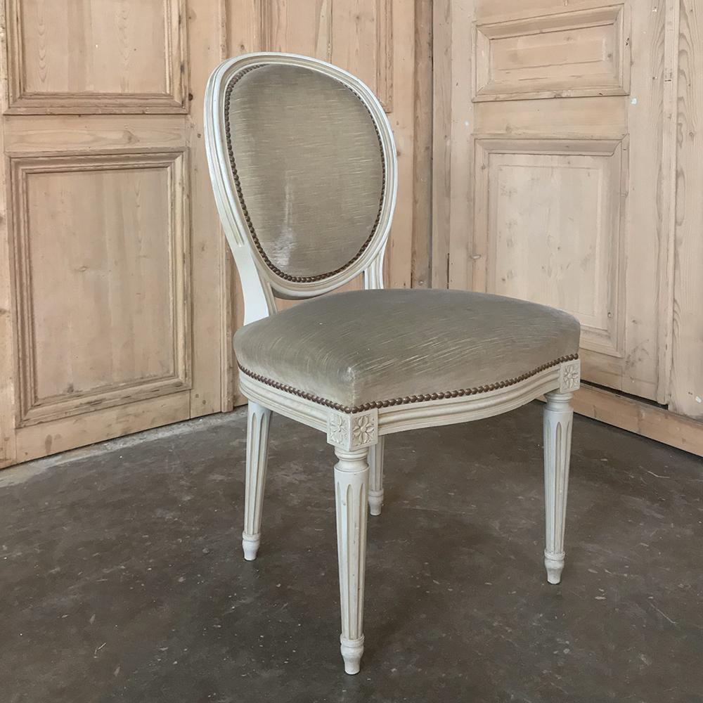 Set of 6 Antique French Louis XVI Dining Chairs In Good Condition In Dallas, TX