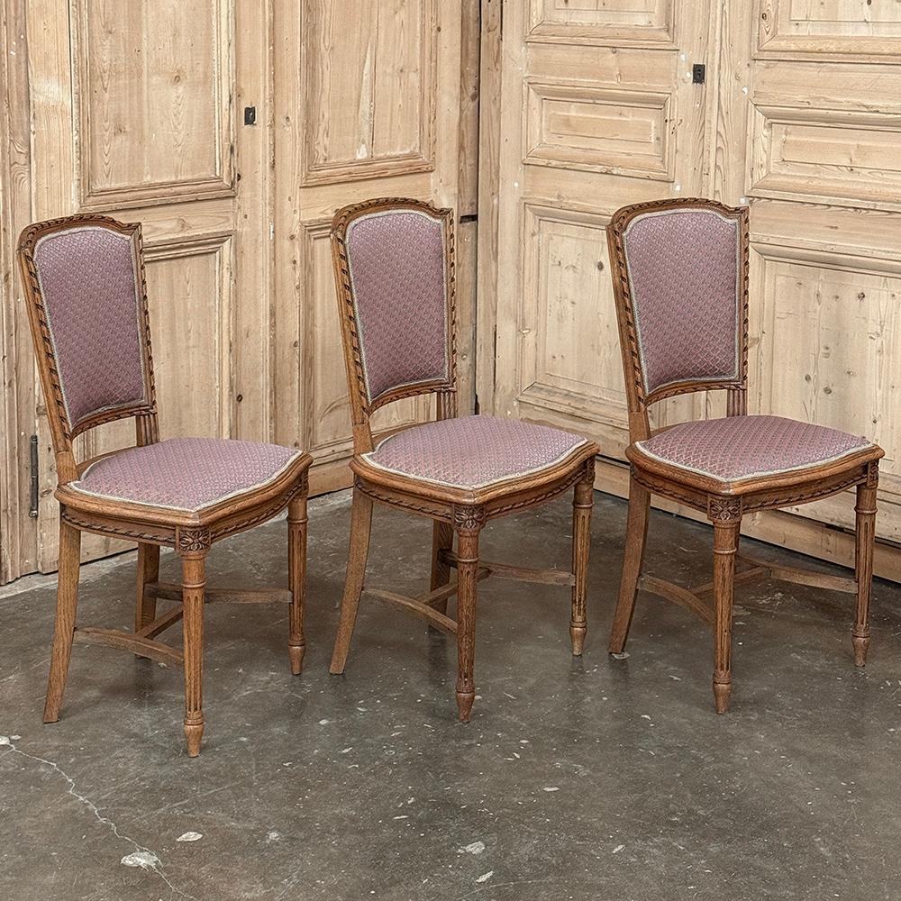 20th Century Set of 6 Antique French Louis XVI Dining Chairs For Sale