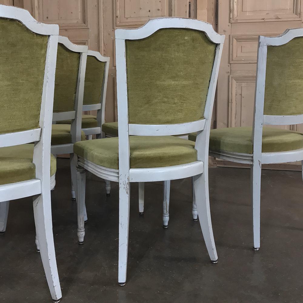 Set of 6 Antique French Louis XVI Painted Dining Chairs 5