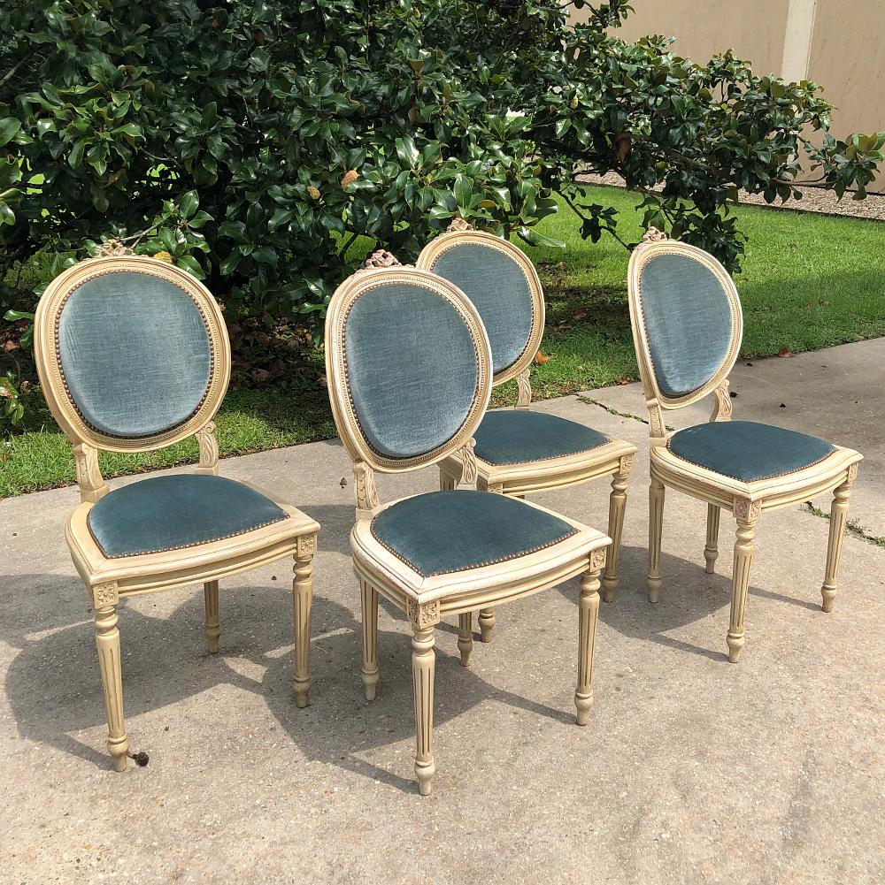 Set of 6 Antique French Louis XVI Painted Dining Chairs Incl. 2 Armchairs 7