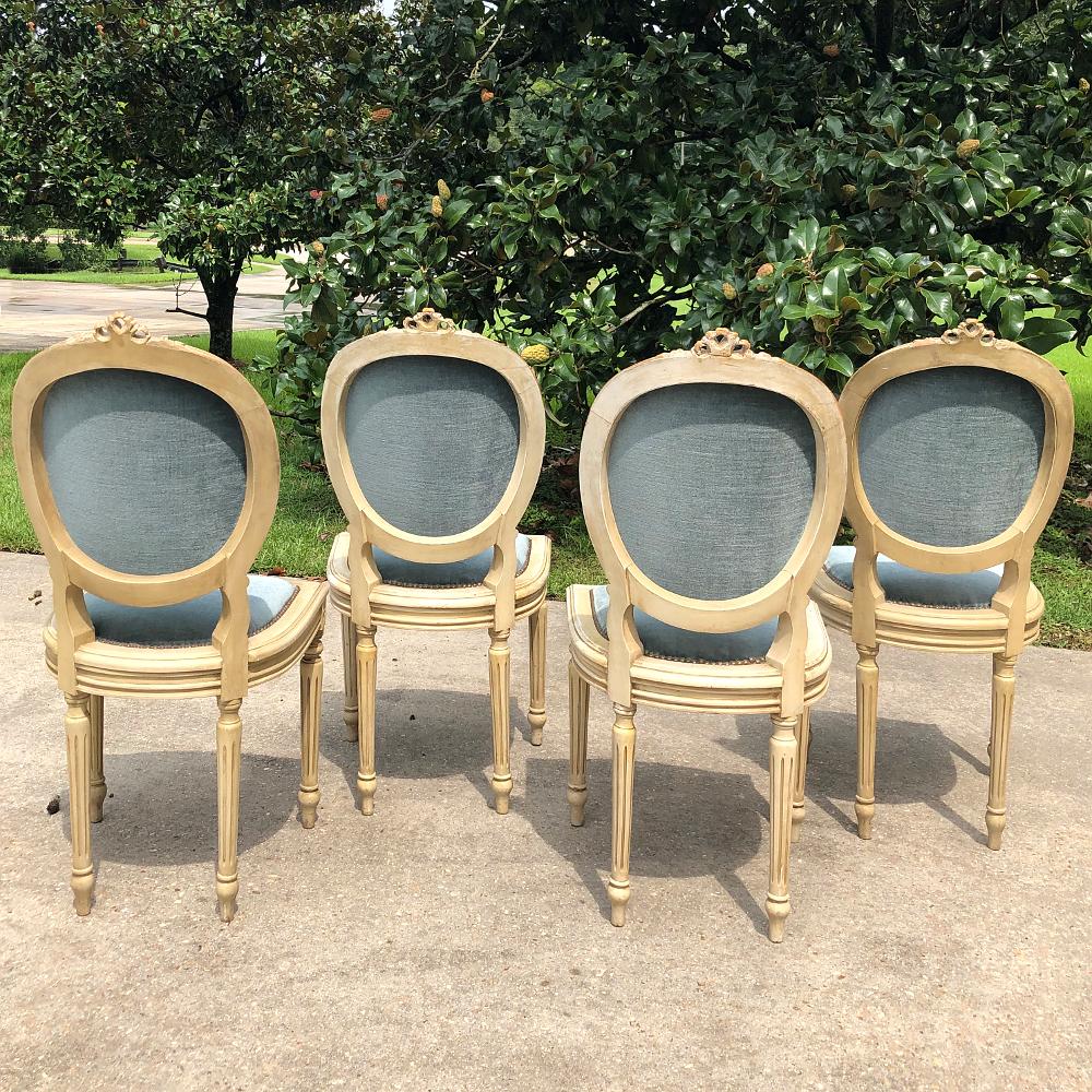 Set of 6 Antique French Louis XVI Painted Dining Chairs Incl. 2 Armchairs 12