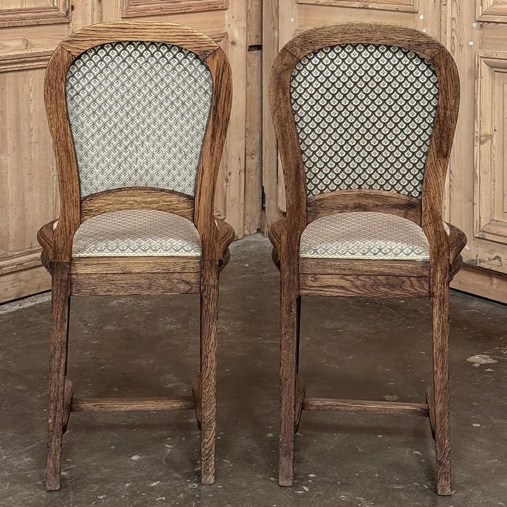 Set of 6 Antique French Louis XVI Upholstered Dining Chairs For Sale 4