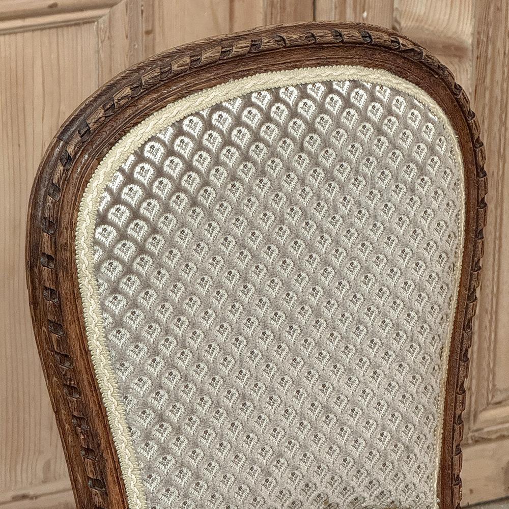 Set of 6 Antique French Louis XVI Upholstered Dining Chairs For Sale 10
