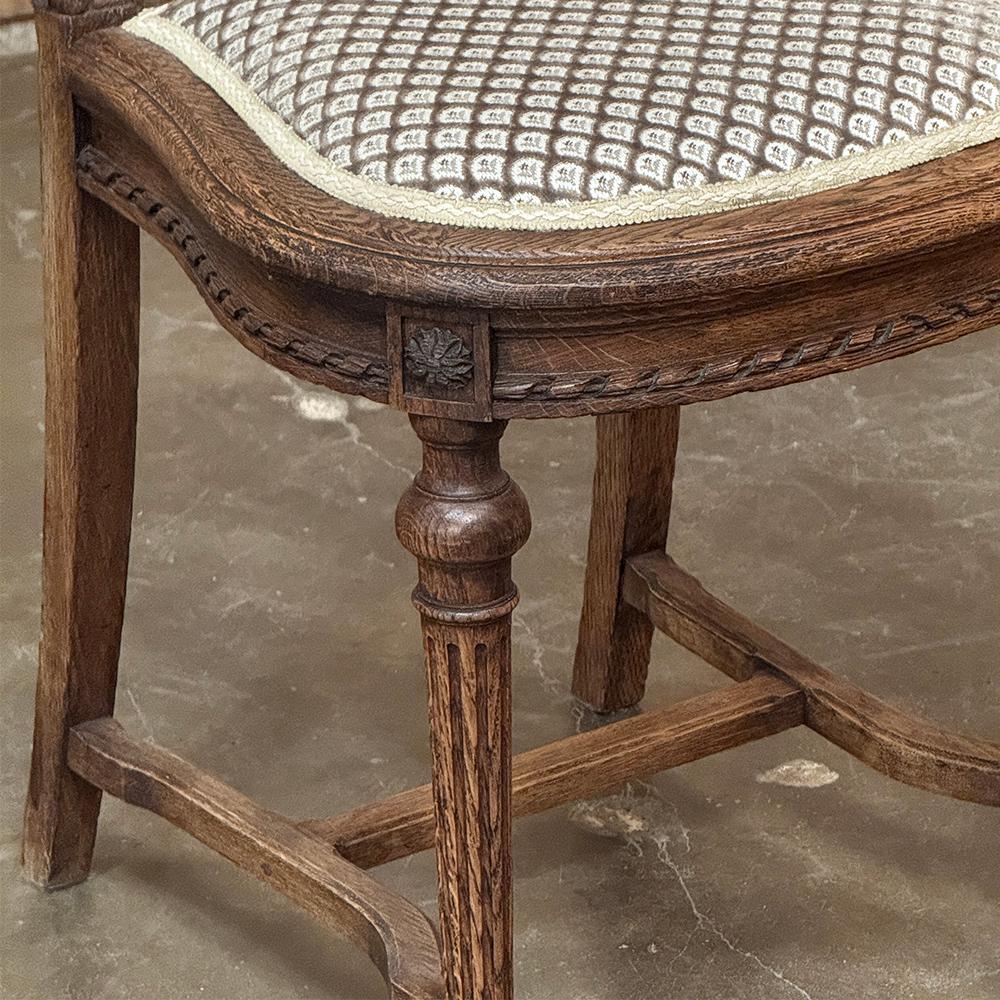 Set of 6 Antique French Louis XVI Upholstered Dining Chairs For Sale 11