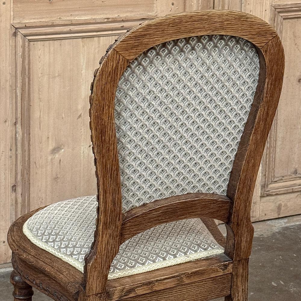 Set of 6 Antique French Louis XVI Upholstered Dining Chairs For Sale 12