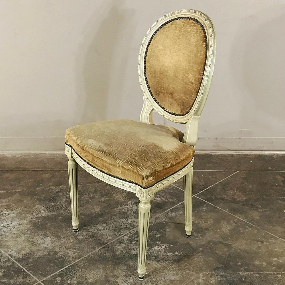 Set of 6 Antique French Painted Louis XVI Chairs 3