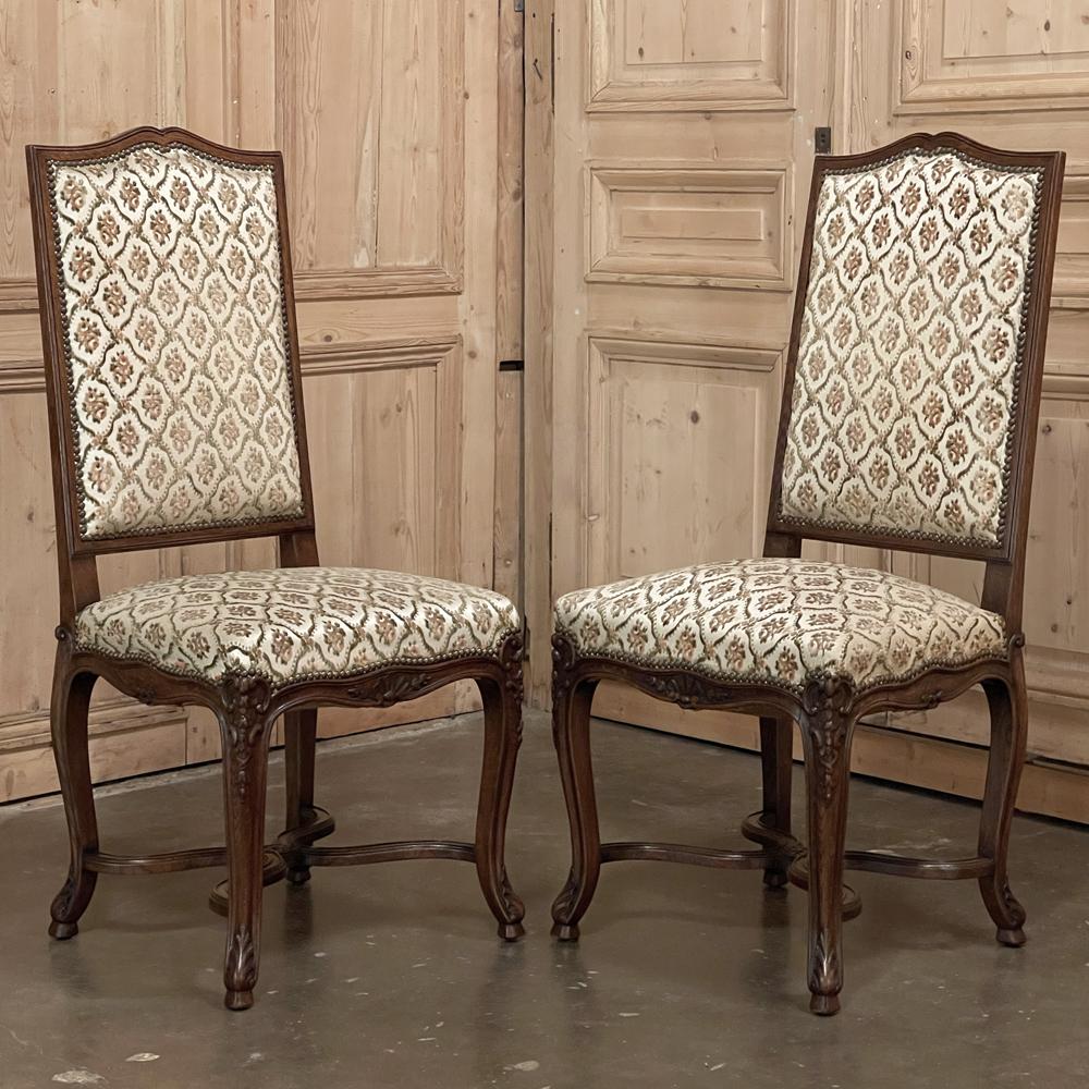 Set of 6 Antique French Regence Dining Chairs Includes 2 Armchairs For Sale 6