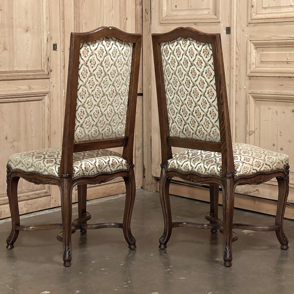Set of 6 Antique French Regence Dining Chairs Includes 2 Armchairs For Sale 7