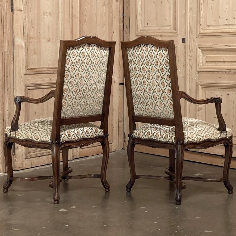Set of 6 Antique French Regence Dining Chairs Includes 2 Armchairs For Sale 10