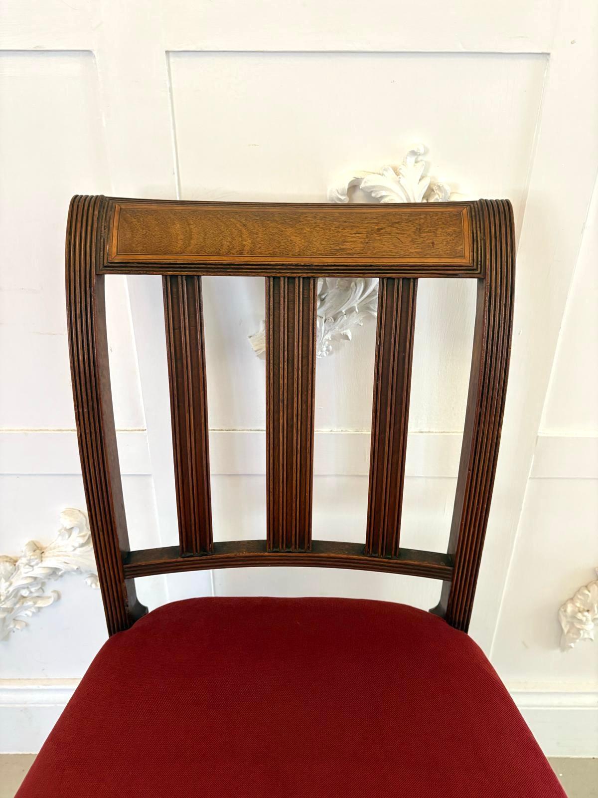 Set of 6 Antique George III Quality Mahogany Inlaid Dining Chairs In condizioni buone in vendita a Suffolk, GB