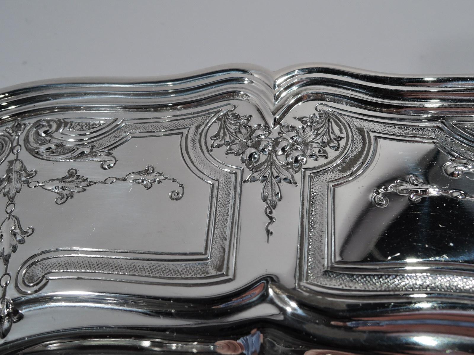 Set of 6 Antique Gorham Edwardian Rococo Sterling Silver Dinner Plates Chargers In Excellent Condition In New York, NY