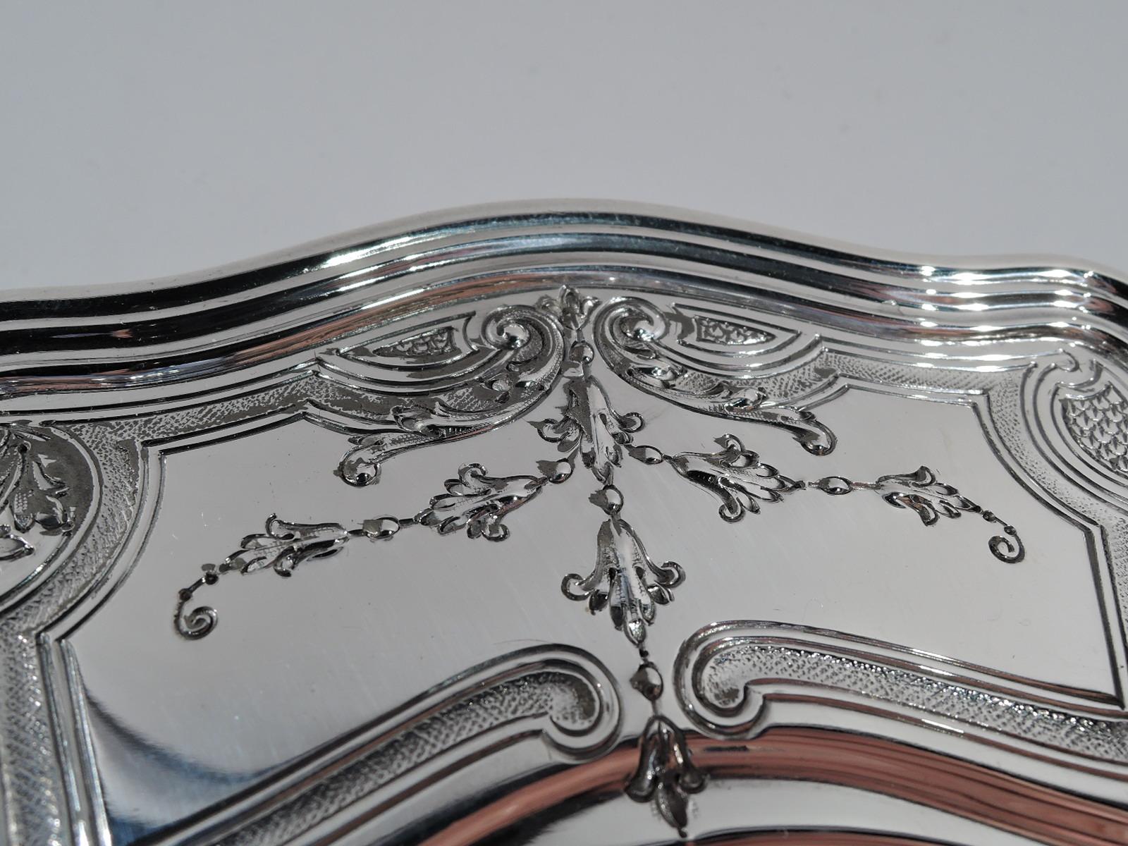 Set of 6 Antique Gorham Edwardian Rococo Sterling Silver Dinner Plates Chargers 1
