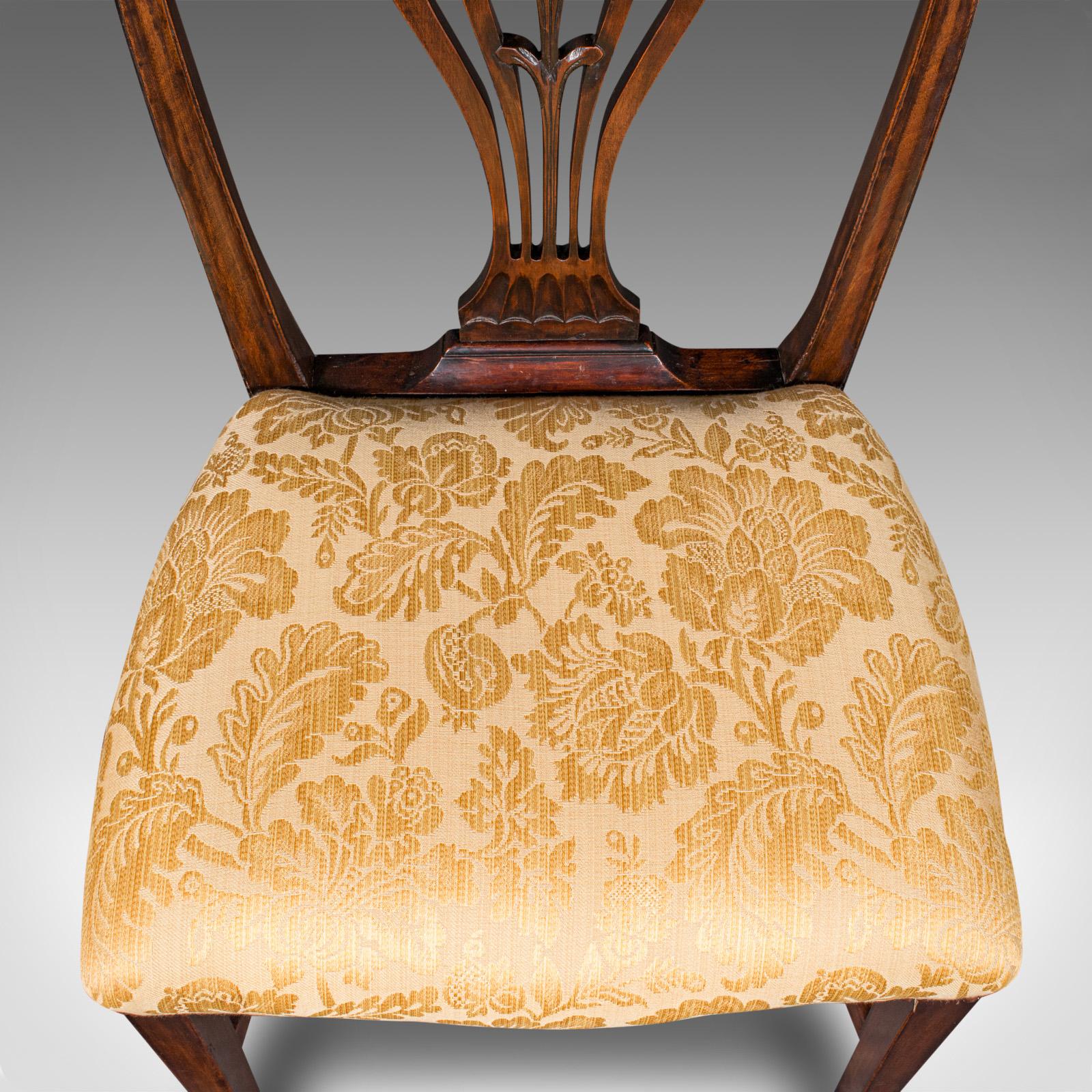 Set of 6 Antique Hepplewhite Revival Dining Chairs, English, Seat, Victorian For Sale 4