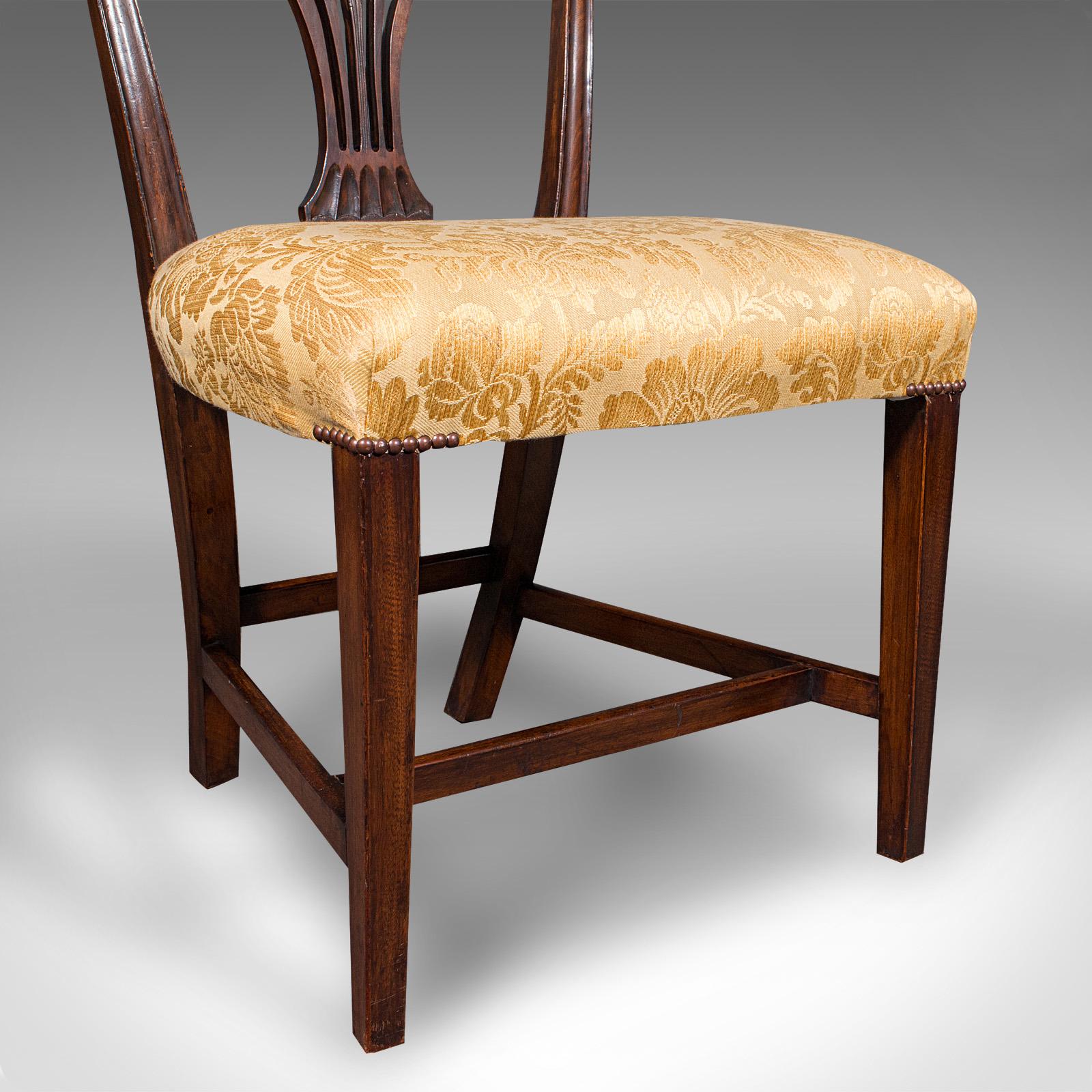 Set of 6 Antique Hepplewhite Revival Dining Chairs, English, Seat, Victorian For Sale 5