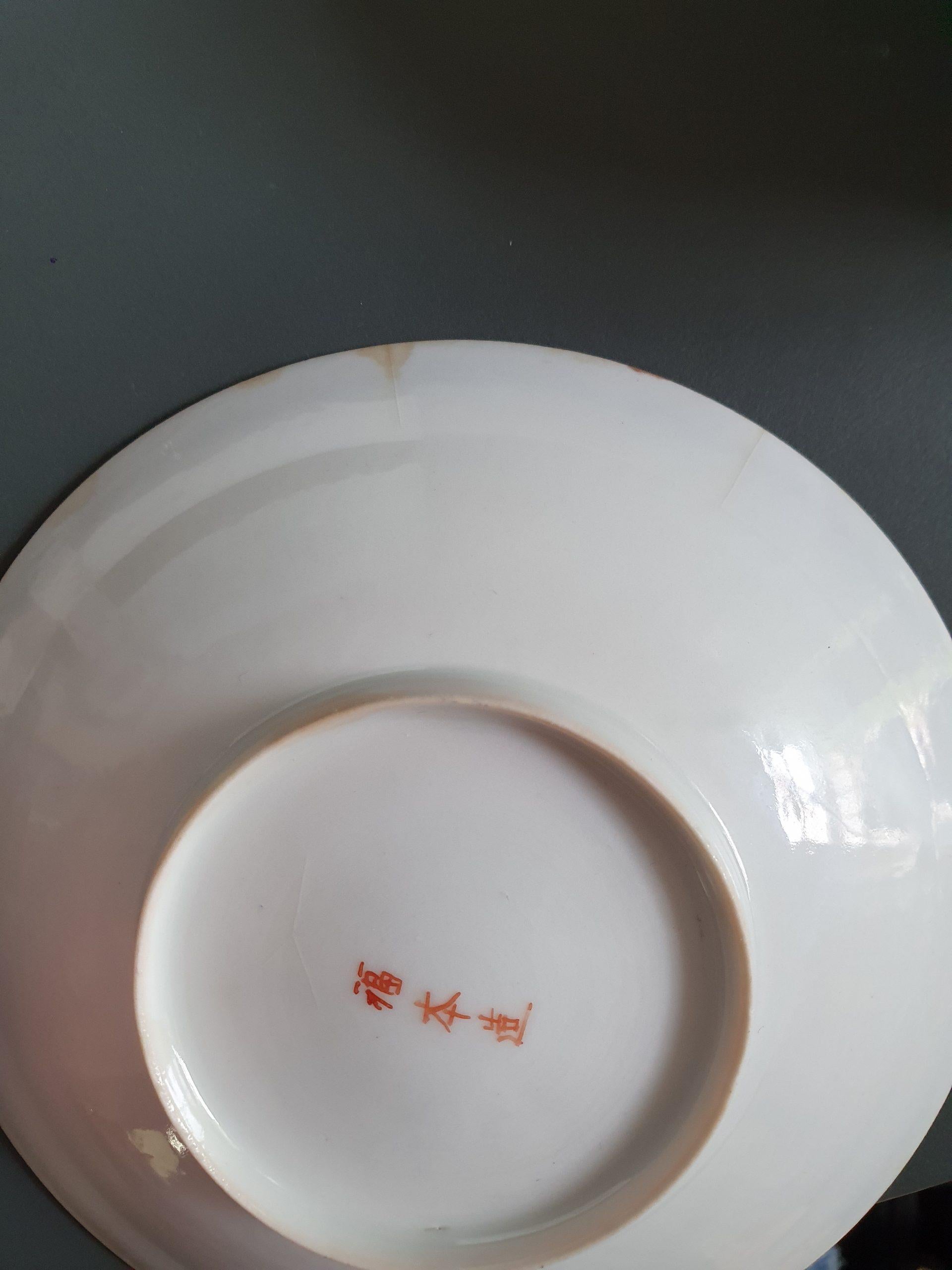 19th Century Set of 6 Antique Japanese Meiji Tea Bowls Porcelain Straits Ennamels Eggshell For Sale