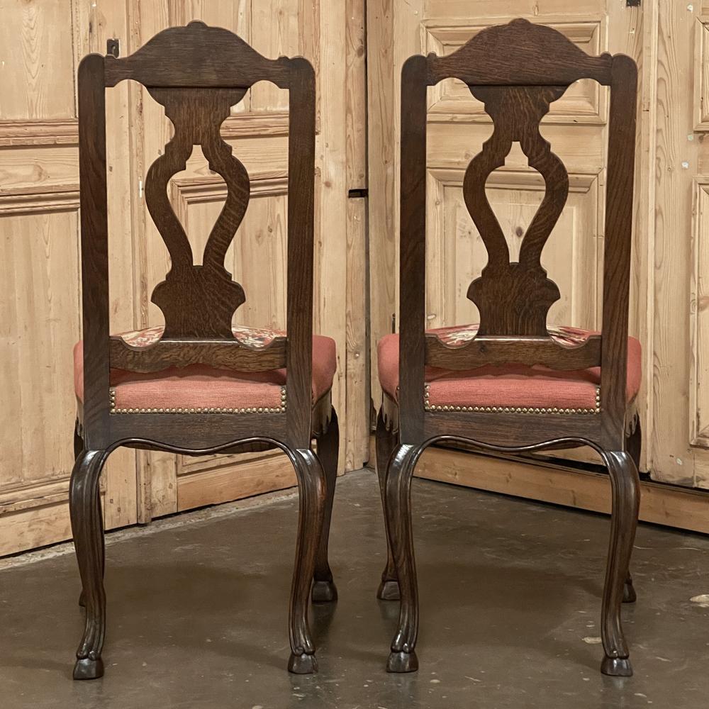 Set of 6 Antique Liegeoise Needlepoint Dining Chairs For Sale 3