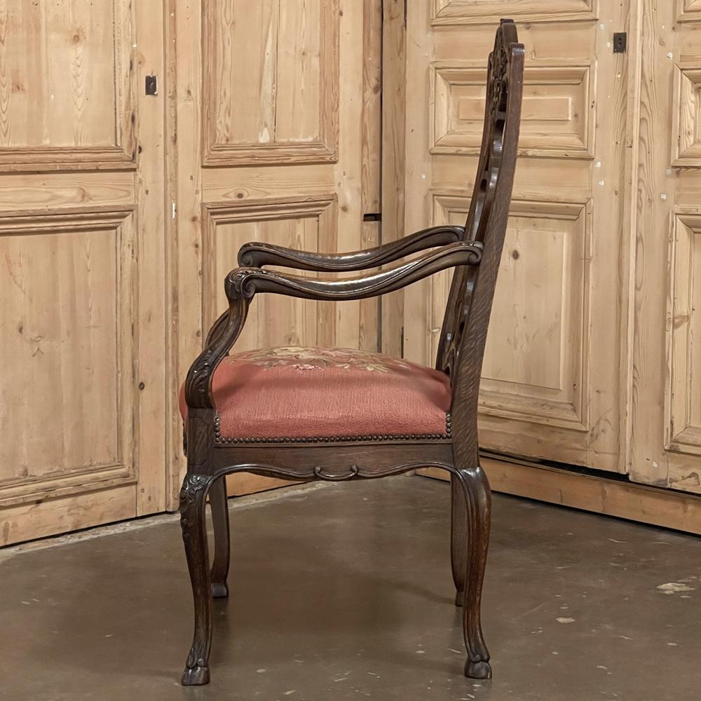 Set of 6 Antique Liegeoise Needlepoint Dining Chairs For Sale 5