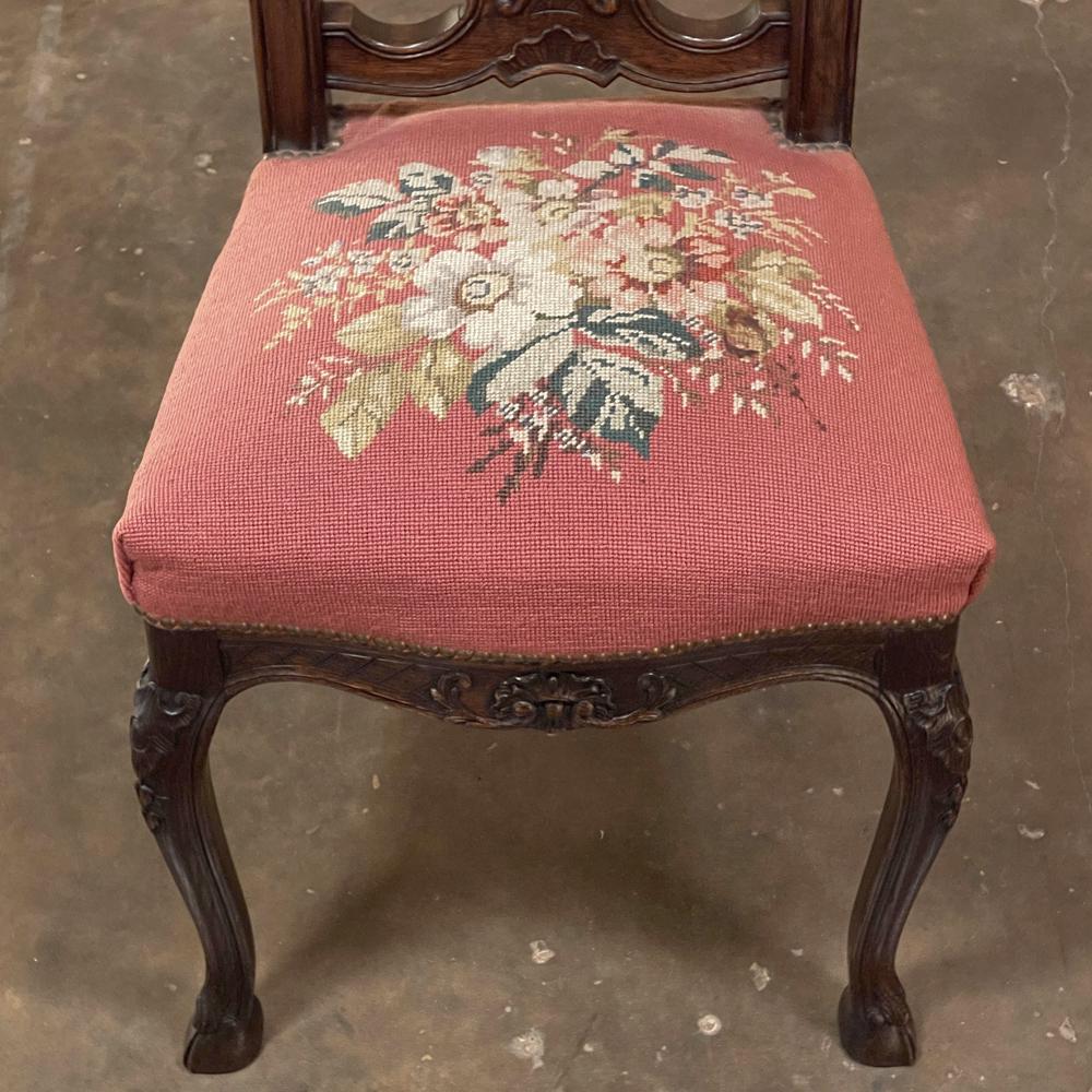 Set of 6 Antique Liegeoise Needlepoint Dining Chairs For Sale 10