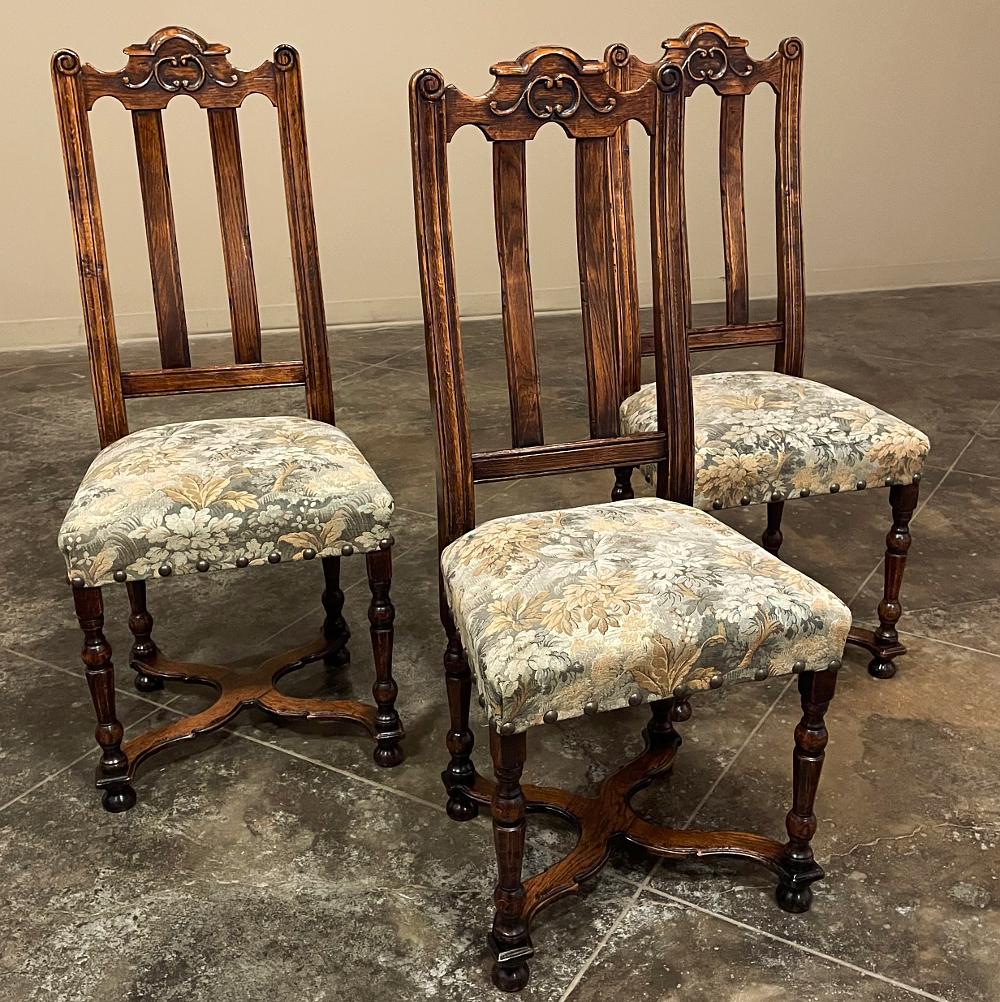 Set of 6 Antique Liegoise Louis XIV Dining Chairs In Good Condition For Sale In Dallas, TX