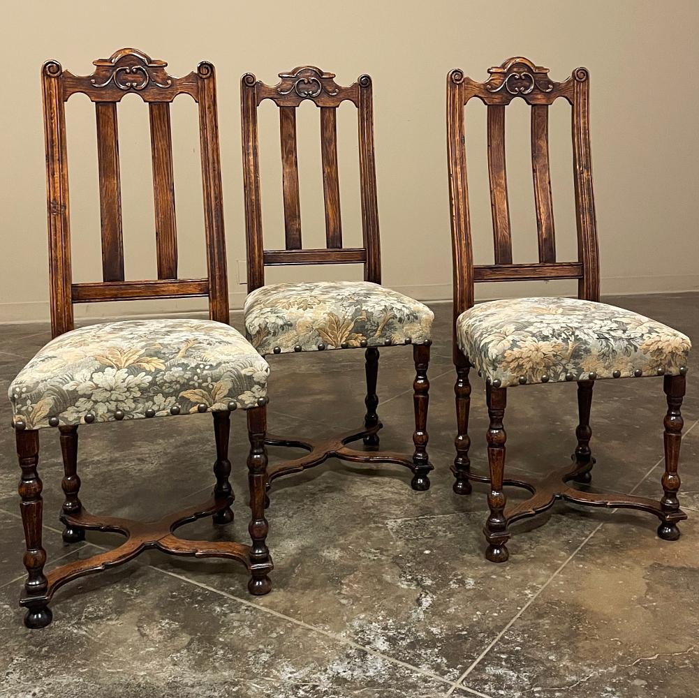 20th Century Set of 6 Antique Liegoise Louis XIV Dining Chairs For Sale