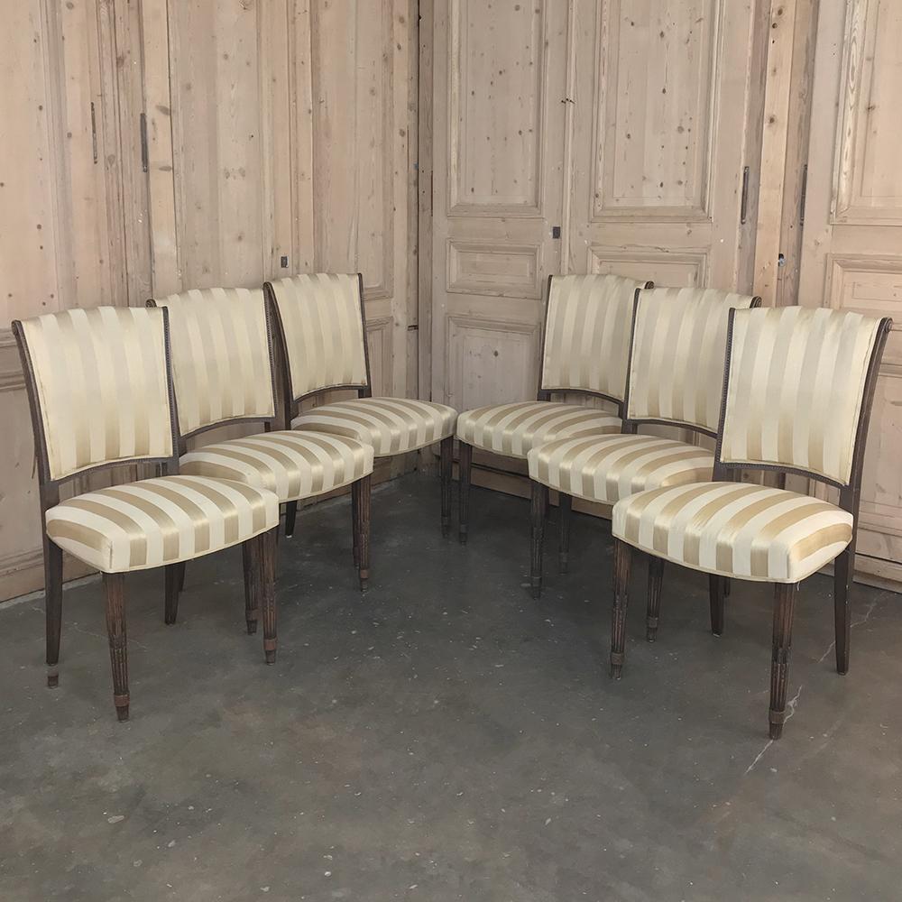 French Set of 6 Antique Louis XVI Dining Chairs
