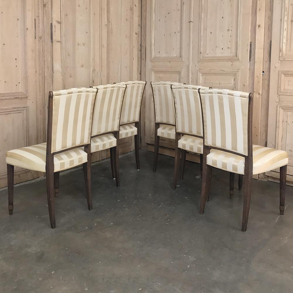 Hand-Crafted Set of 6 Antique Louis XVI Dining Chairs