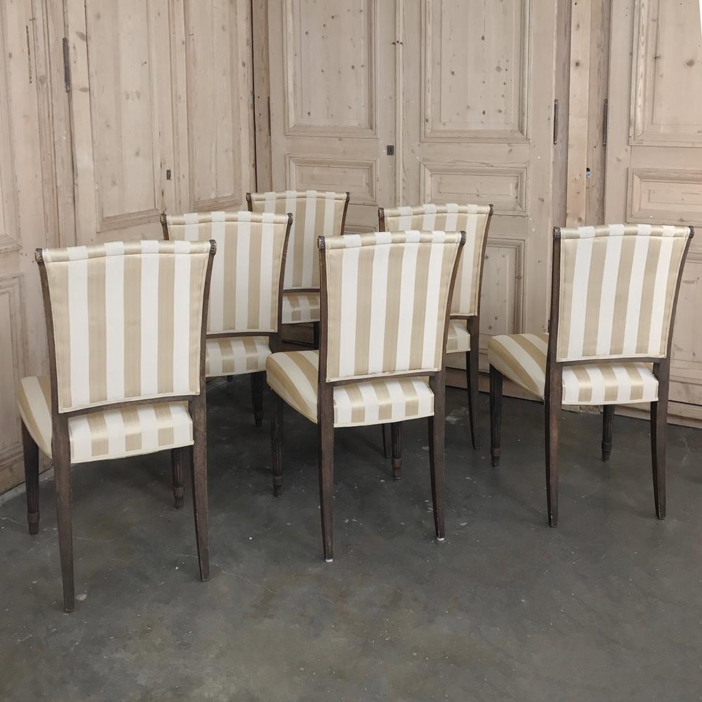 Set of 6 Antique Louis XVI Dining Chairs In Good Condition In Dallas, TX