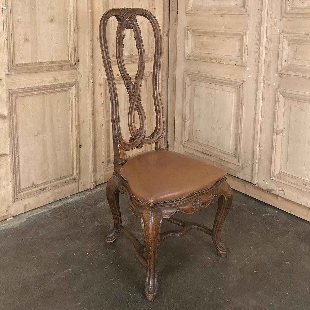 Set of 6 Antique Lyre Back Queen Anne Dining Chairs 5