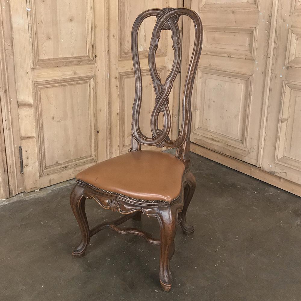 Set of 6 Antique Lyre Back Queen Anne Dining Chairs 2