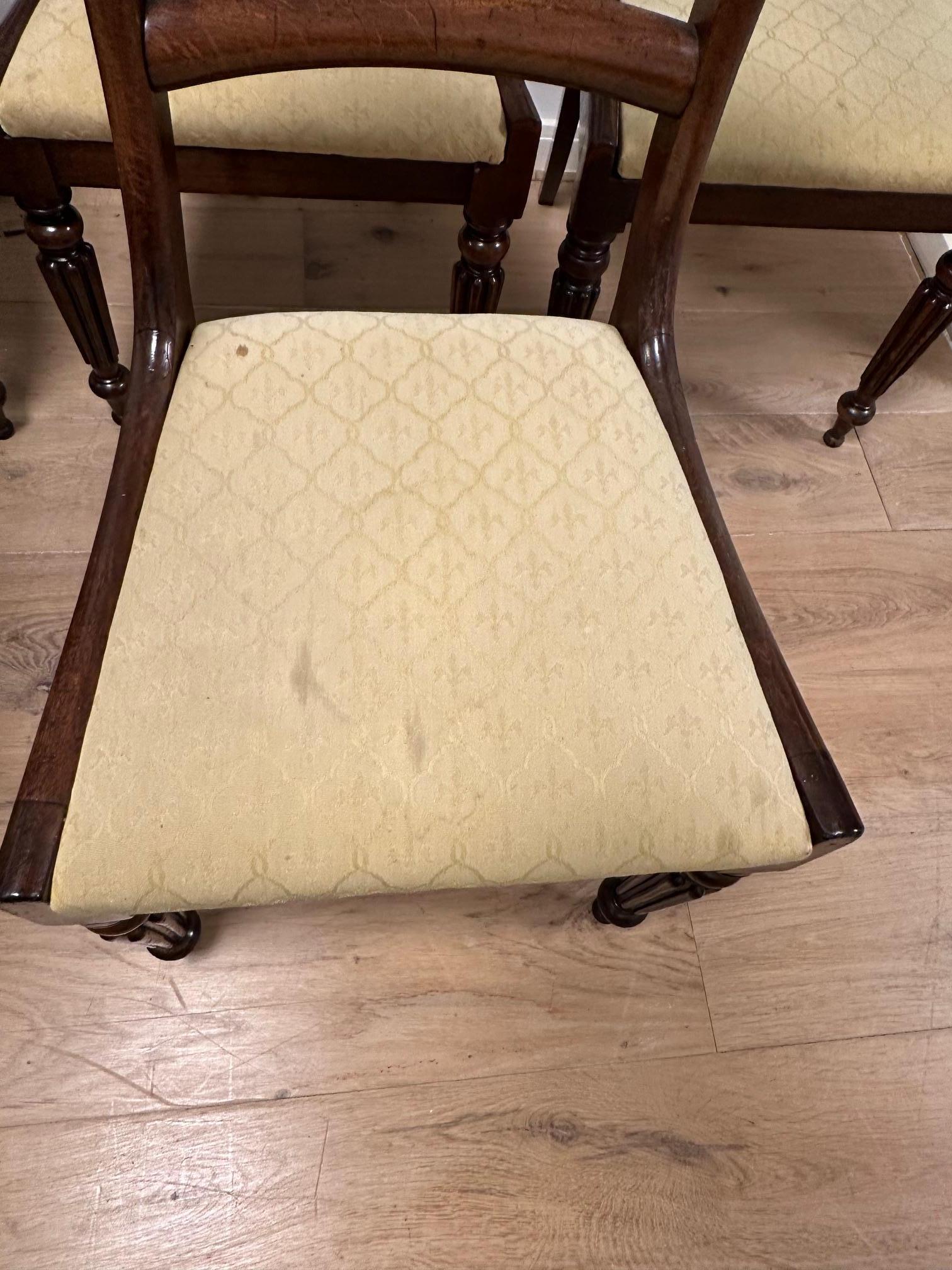 Set of 6 antique mahogany dining chairs For Sale 6