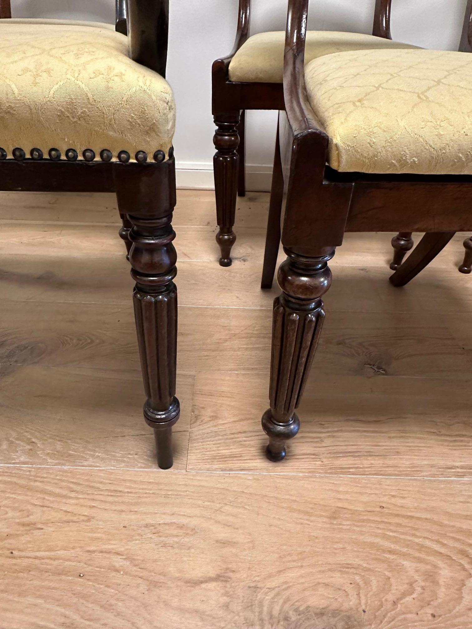 English Set of 6 antique mahogany dining chairs For Sale