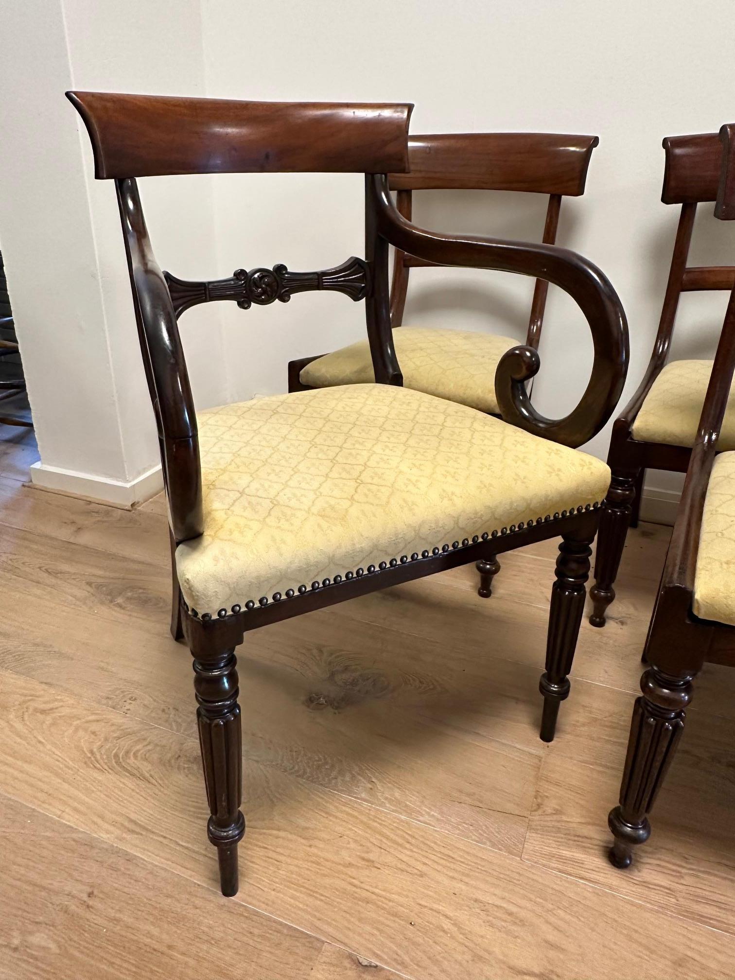 Mid-19th Century Set of 6 antique mahogany dining chairs For Sale