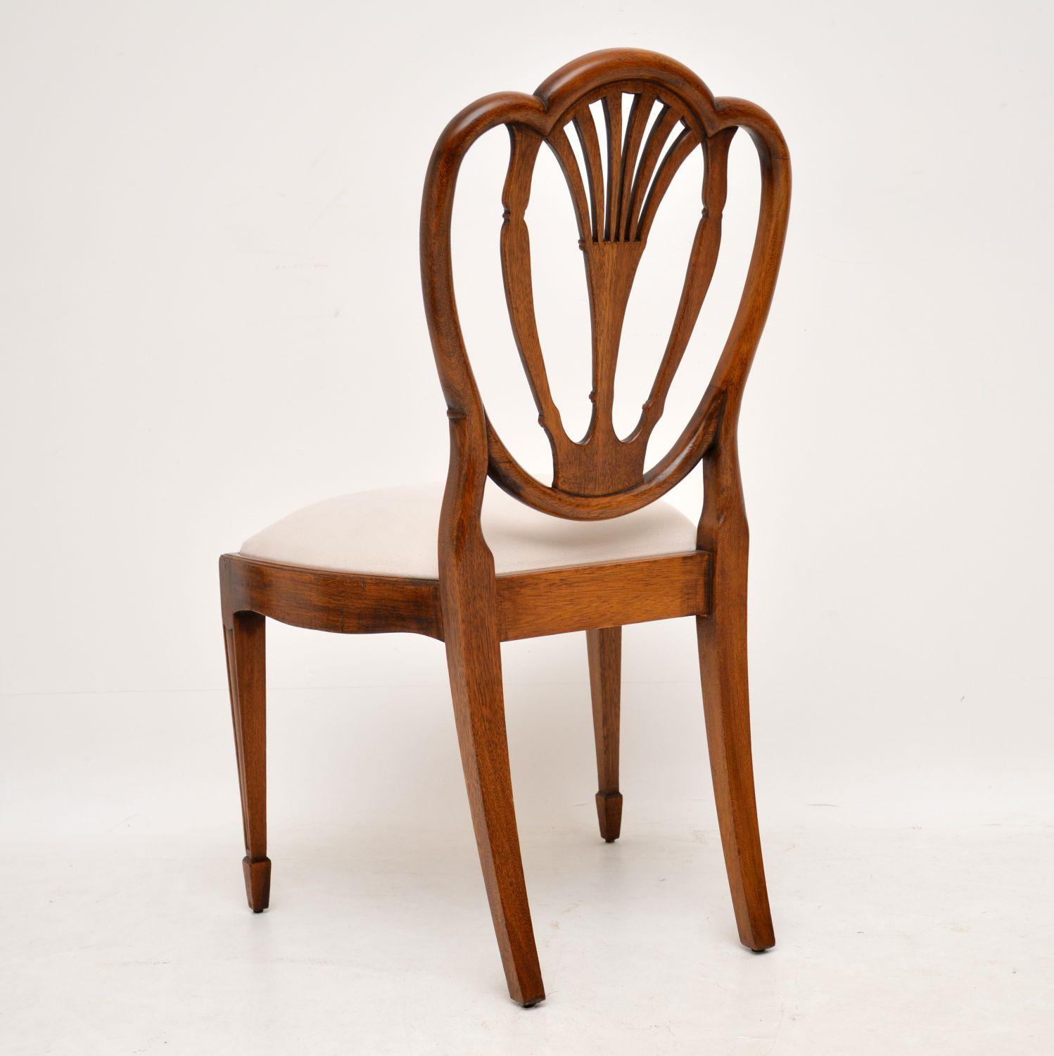 Early 20th Century Set of 6 Antique Mahogany Sheraton Style Dining Chairs