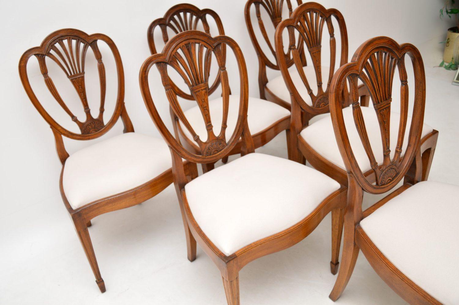 Set of 6 Antique Mahogany Sheraton Style Dining Chairs 2