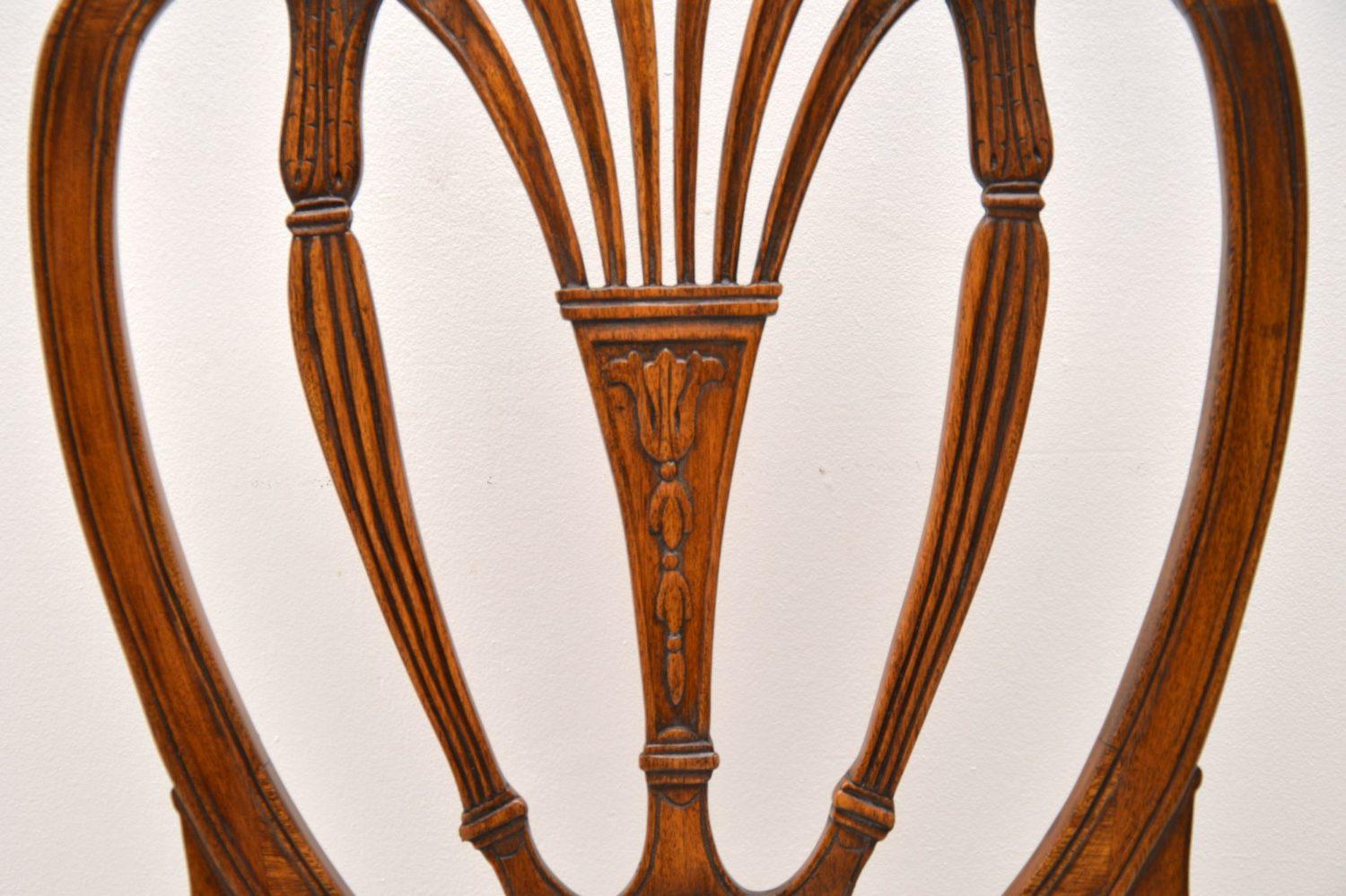 Set of 6 Antique Mahogany Sheraton Style Dining Chairs 4