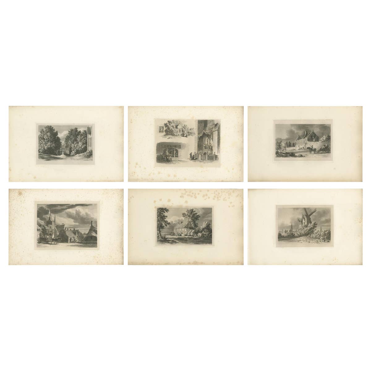 Set of 6 Antique Prints of Flanders and Holland, circa 1820