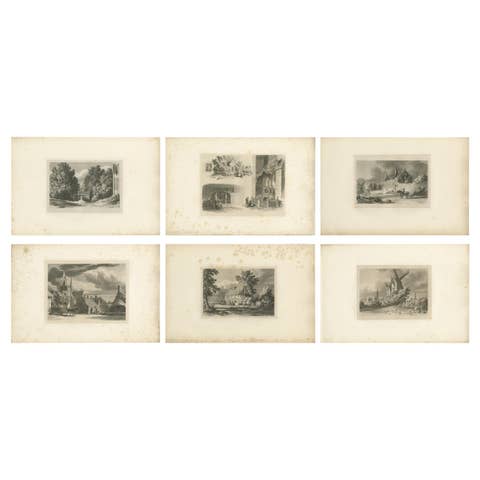 Set of 6 Antique Prints of Flanders and Holland, circa 1820