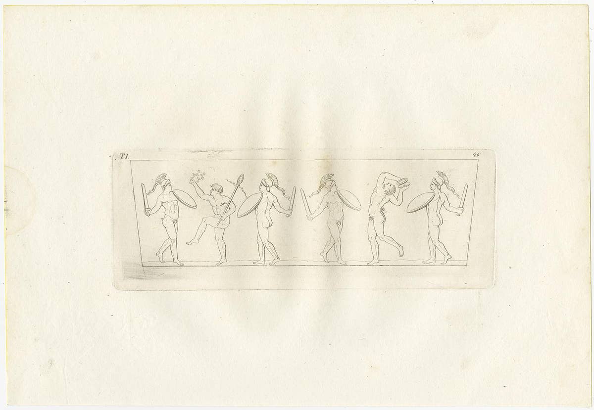 Set of 6 Antique Prints of the Designs of Vases and Tazzas by Antonini '1821'