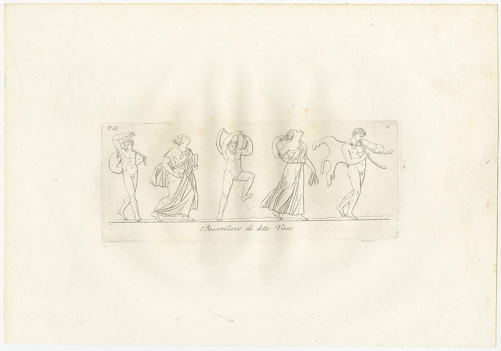 Ensemble de 6 estampes anciennes des motifs de vases et de Tazzas d'Antonioni '1821' Bon état - En vente à Langweer, NL