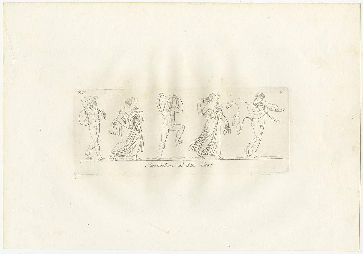 Set of 6 Antique Prints of the Designs of Vases and Tazzas by Antonini '1821'