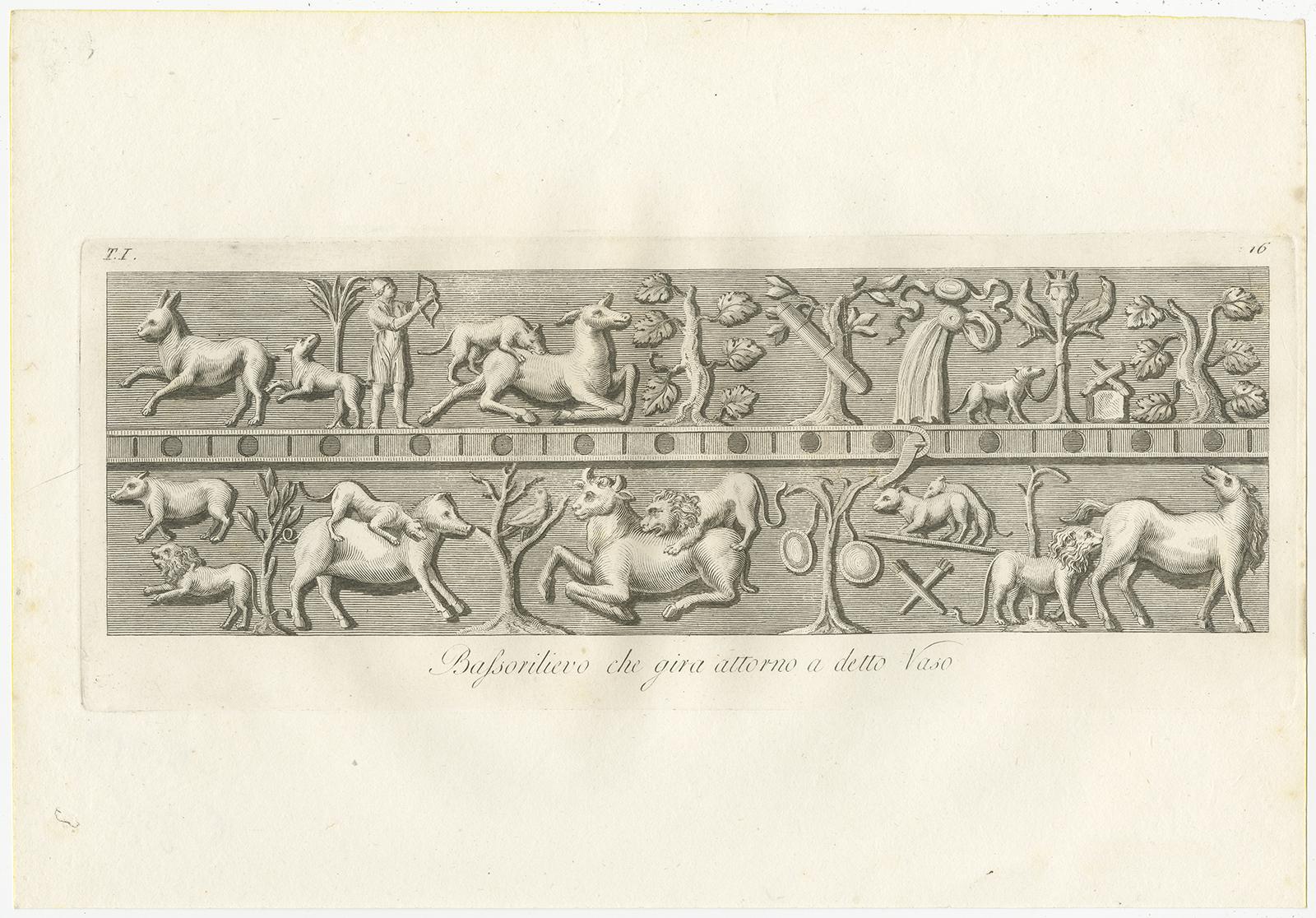 Ensemble de 6 estampes anciennes des motifs de vases et de Tazzas d'Antonioni '1821' en vente 1