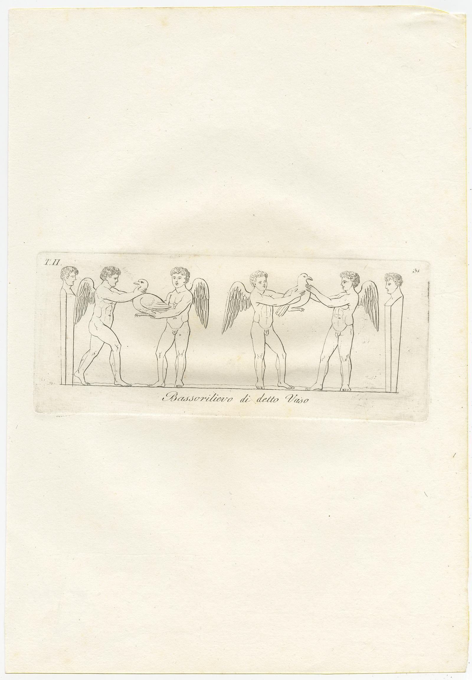 Ensemble de 6 estampes anciennes des motifs de vases et de Tazzas d'Antonioni '1821' en vente 2