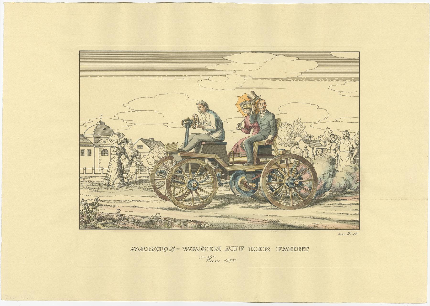 Set of 6 Antique Prints of 'Vehicle' Inventions and Designs, 'c.1920' In Good Condition For Sale In Langweer, NL