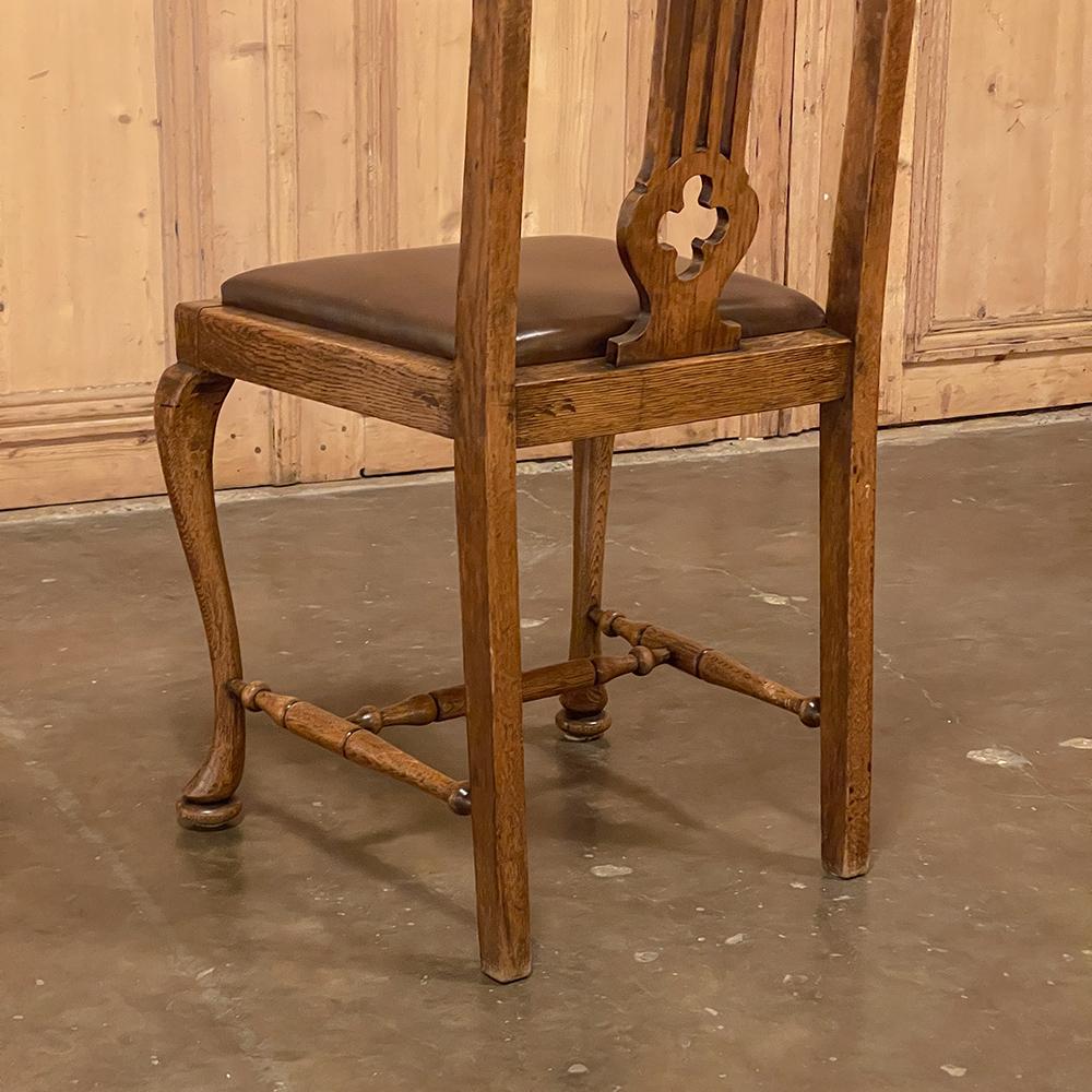 Ensemble de 6 chaises de salle à manger Queen Anne anciennes comprenant 2 fauteuils en vente 6