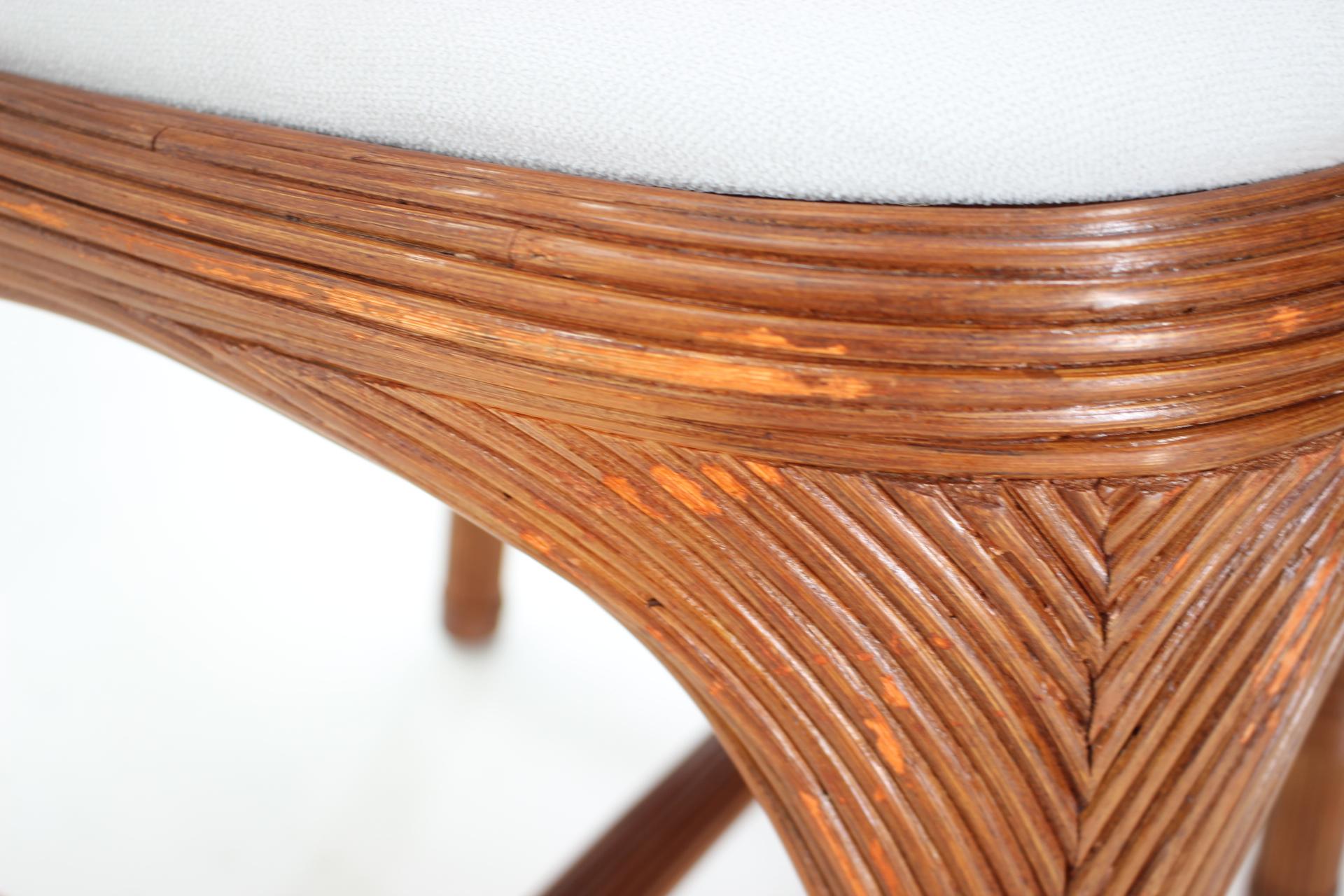 Set di 6 sedie da pranzo in rattan antico con schienale a canne in vendita 7