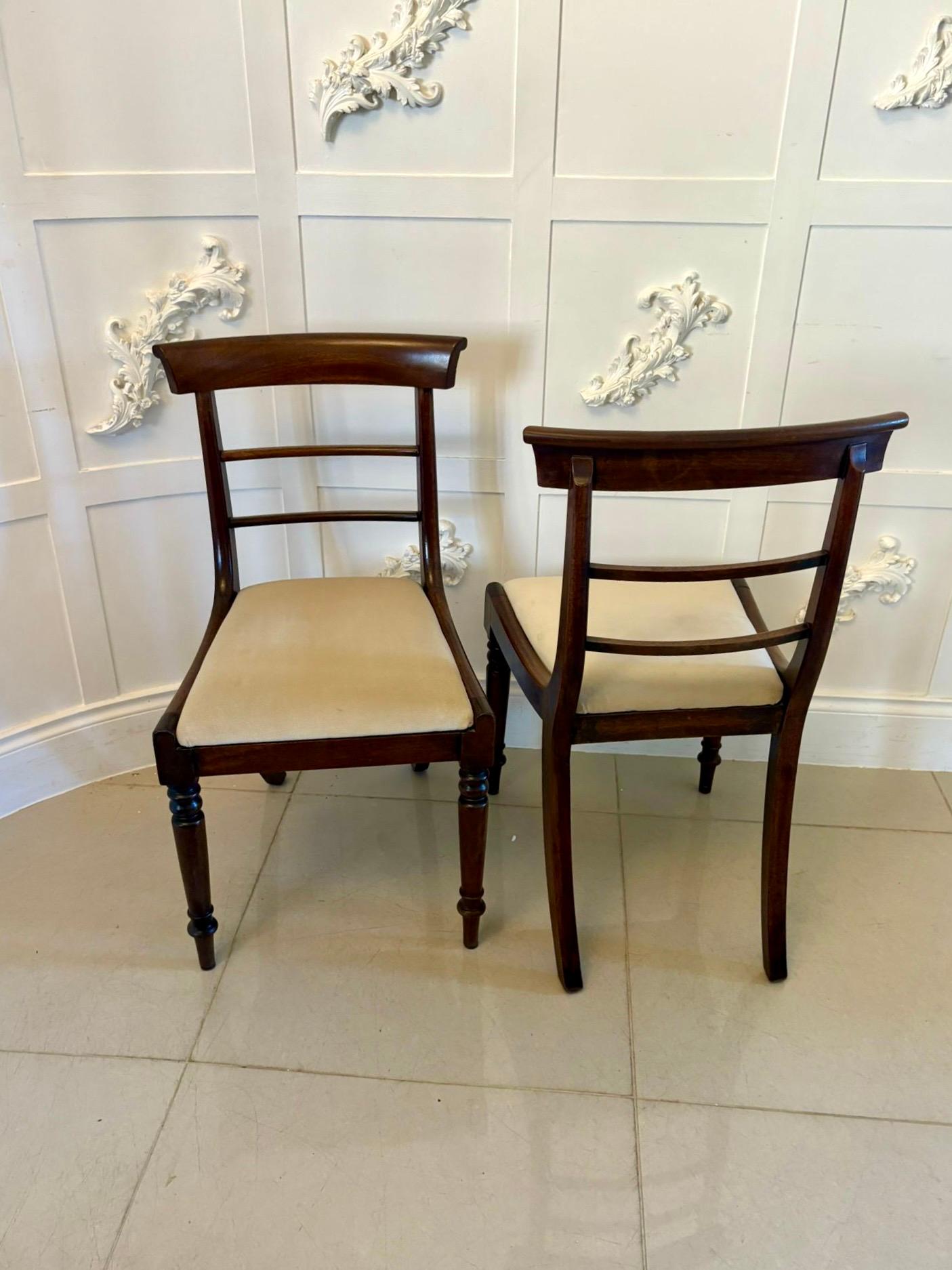 Ensemble de 6 chaises de salle à manger anciennes de qualité Regency en acajou en vente 2
