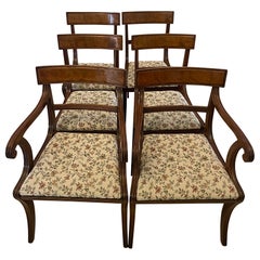 Set of 6 Antique Regency Quality Mahogany Dining Chairs