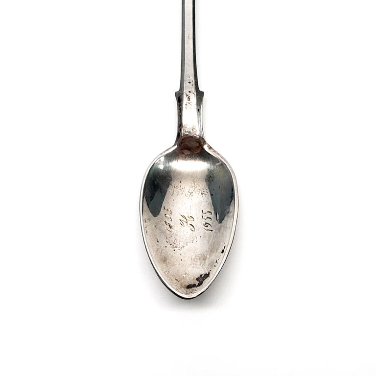 Set of 6 Antique Russian 875 Silver Spoons For Sale at 1stDibs