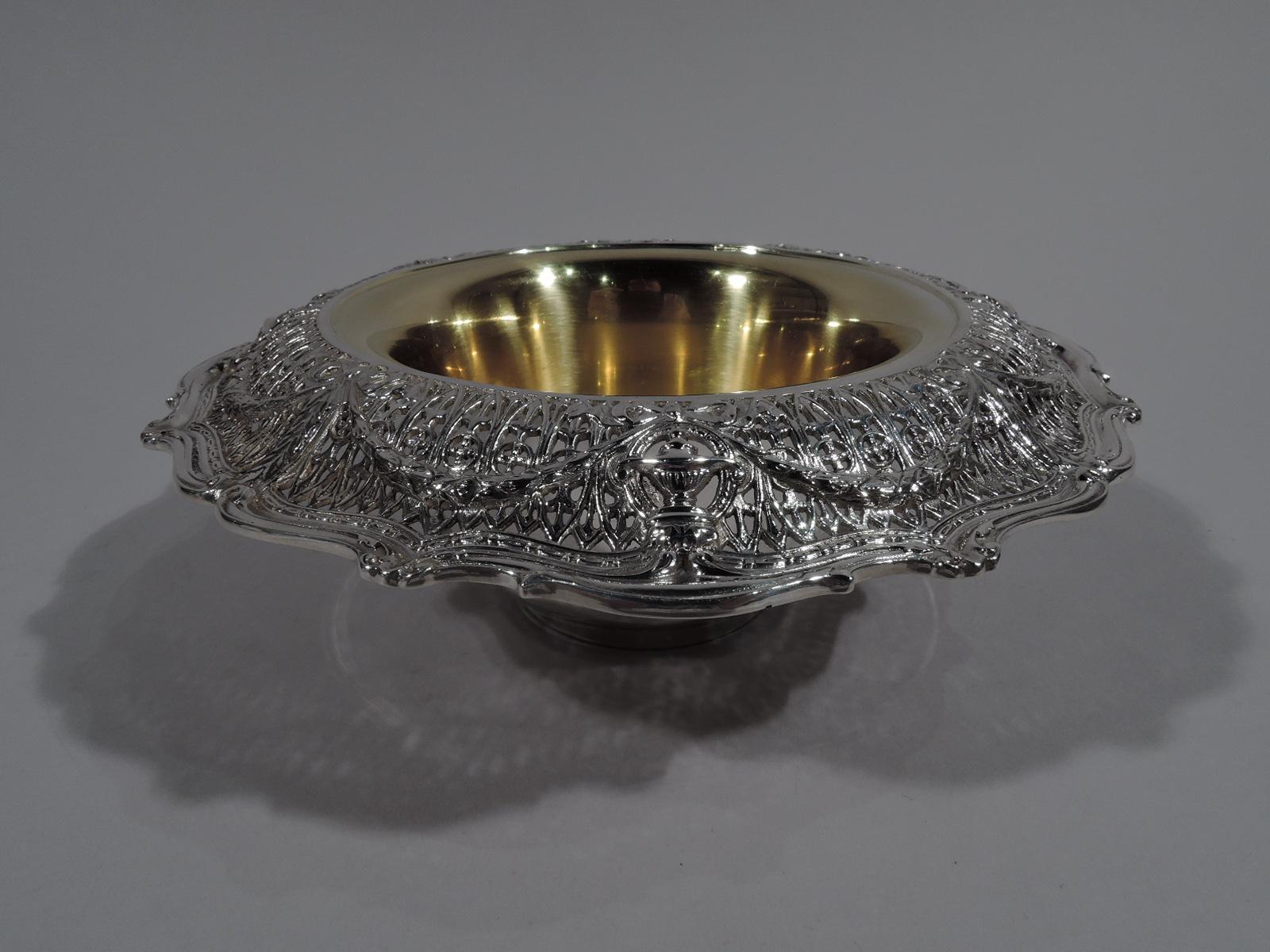 American Set of 6 Antique Shreve Sterling Silver Dessert Bowls in Adam Pattern